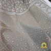 Ash and White Geometrical Traditional Soft Jamdani Saree - Image 2