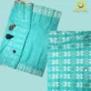 Aqua with White color Traditional Soft Jamdani Saree - Image 3