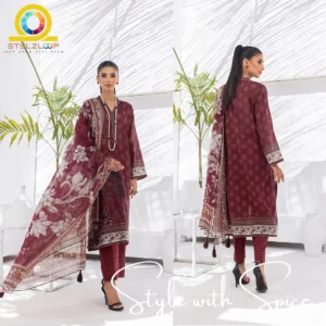 3 PC Komal Prints With Printed Chiffon Dupatta | LG-MM-0106
