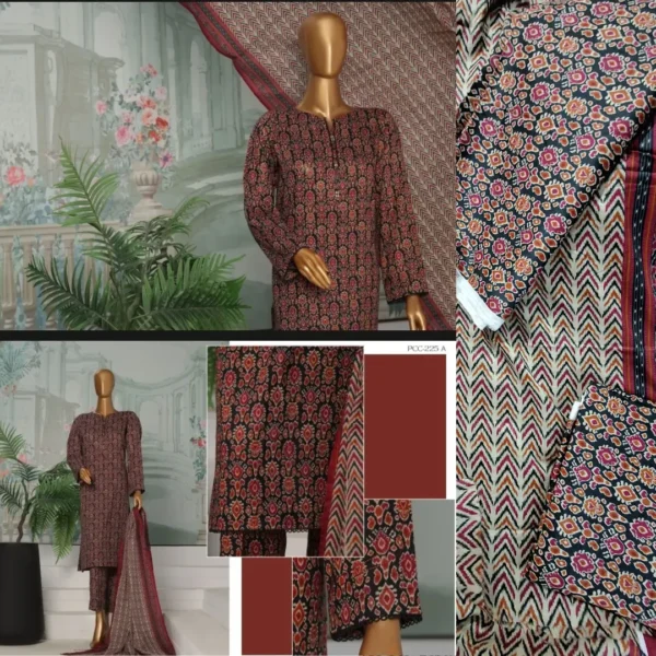 3 Piece Unstitched - Platinum Co-Ords Digital Printed Suit-04