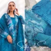 3 PC Embroidered & Embellished Printed Chiffon Shirt | NU-UN-BLUECHARM - Image 3
