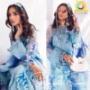 3 PC Embroidered & Embellished Printed Organza Shirt | NU-UN-COSMOS - Image 3