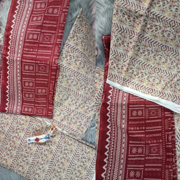 3 Piece Unstitched - Platinum Co-ords Digital Printed Suit-02 - Image 4