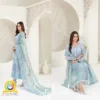 3 Piece Semi-Stitched Fancy Embroidered Chiffon Shirt | CALA-UN-05 - Image 3