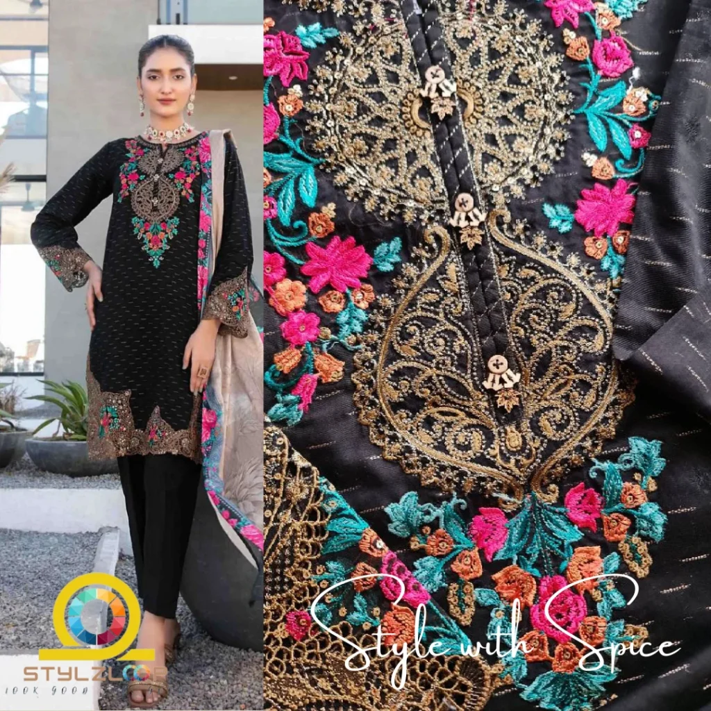 3 Piece Stitched Elegant Lawn Collection | Calafia-ST-04