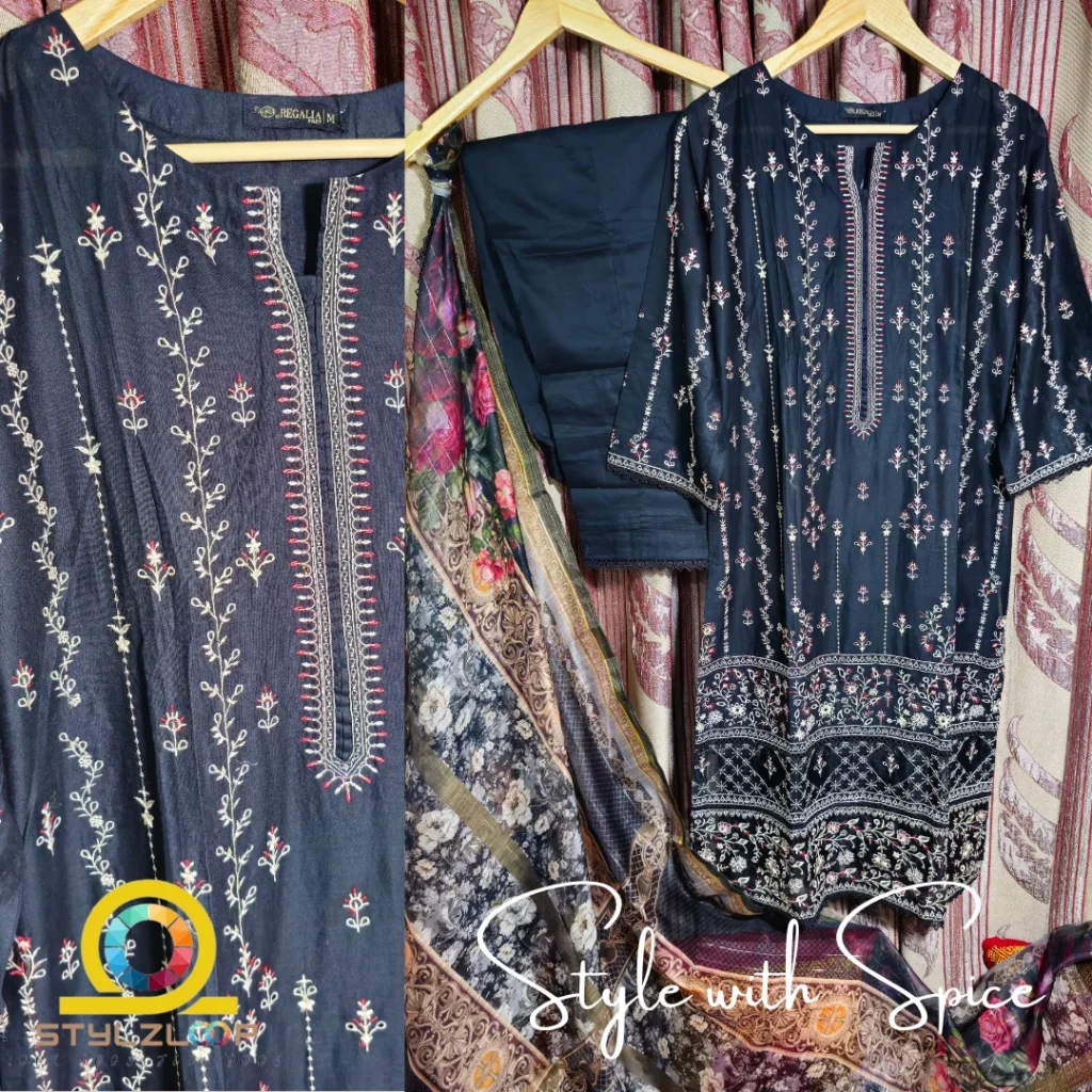 3 Piece Stitched Embroidered Lawn Collection | Bahar-ST-03