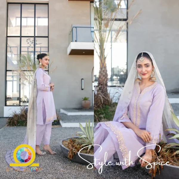 3 Piece Stitched Elegant Lawn Collection | Calafia-ST-03