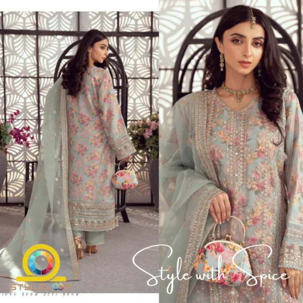3 Piece Stitched Elegant Organza Collection | Seraphina-ST-02 - Image 2