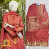 3 PC J. Maroon Jacquard Stitched | JLAWN-ST-06 - Image 2