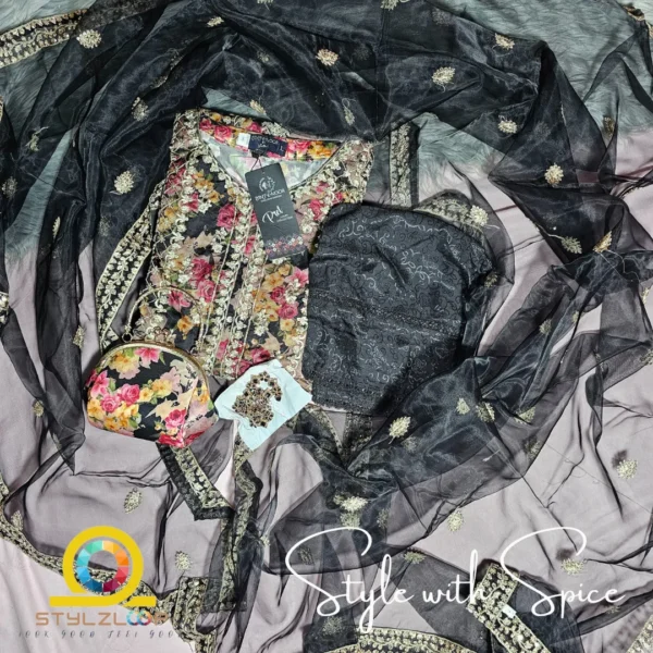 3 Piece Stitched Elegant Organza Collection | Seraphina-ST-03 - Image 3