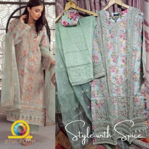 3 Piece Stitched Elegant Organza Collection | Seraphina-ST-04